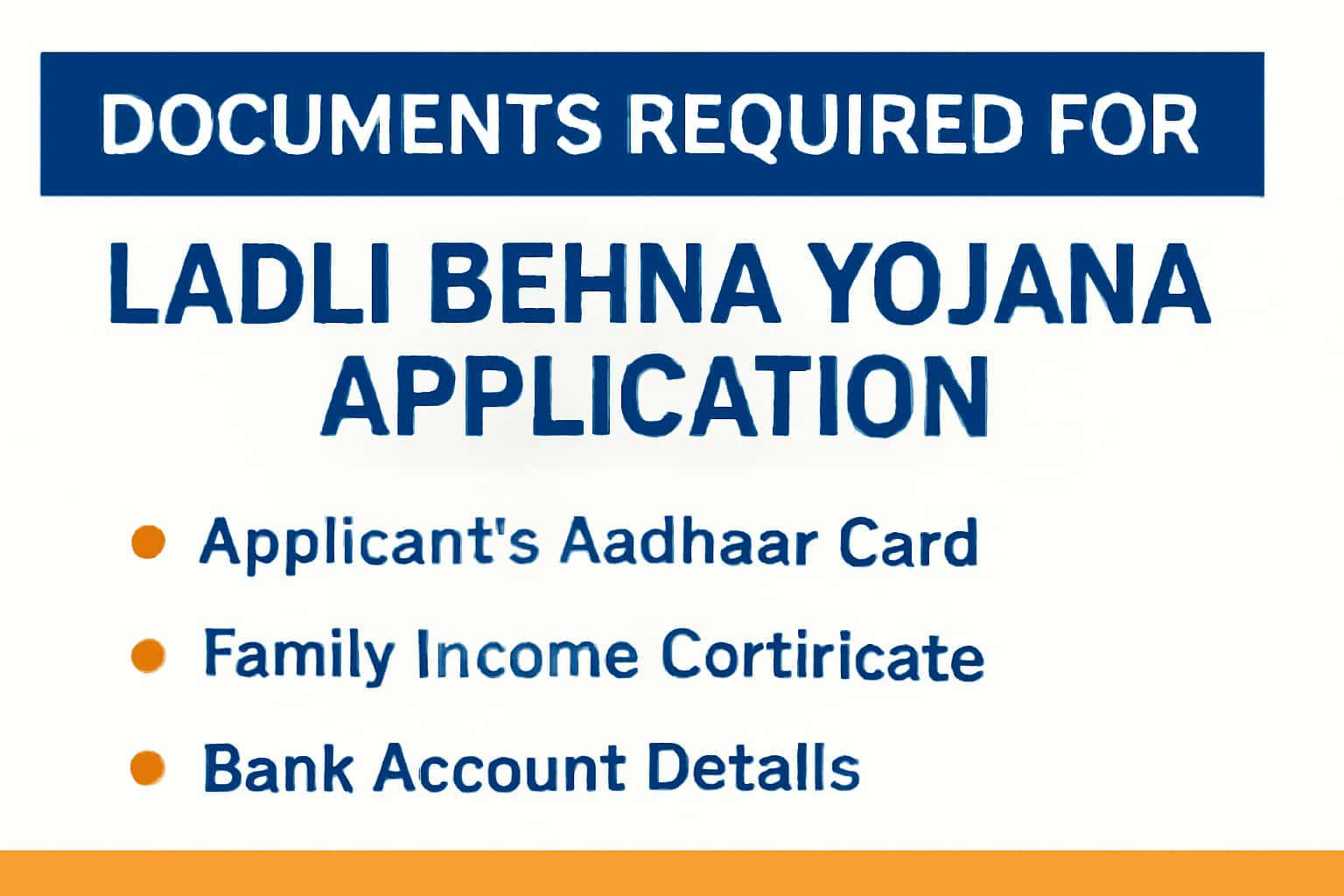 Documents Required for Ladli Behna Yojana Application